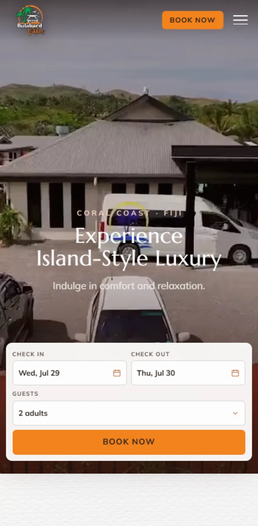 Bulabard Villas by the Coast website mobile screenshot